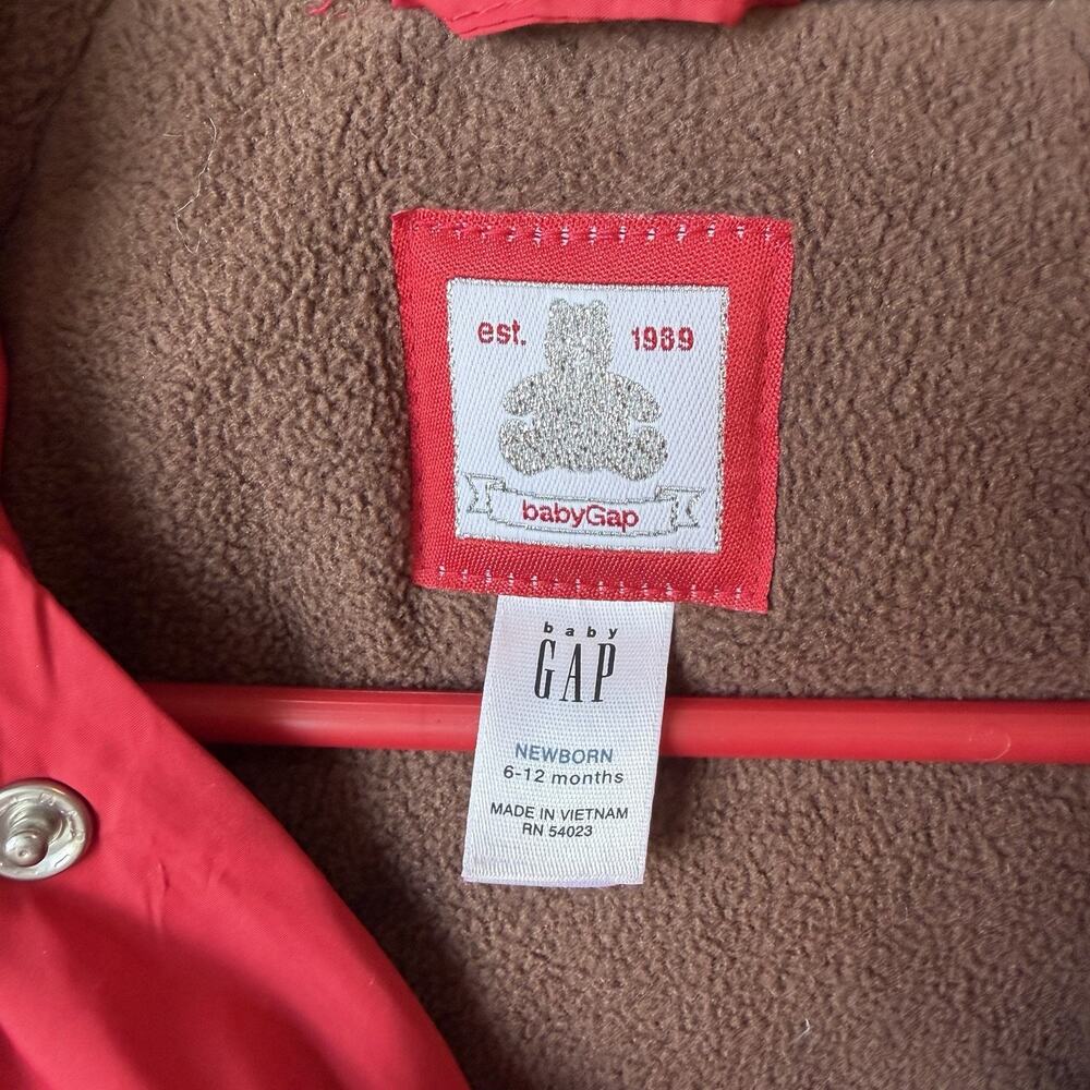 Baby Gap 6-12 Months Red WARMEST CONVERTIBLE BUNTING BAG Winter Suit Outerwear - Picture 5 of 7